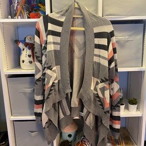 Block print cardigan